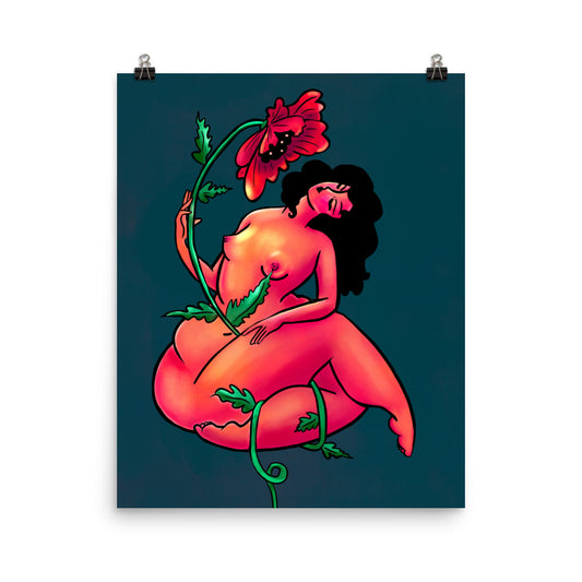 "Romantic With Flowers" art print by ArtistNatalie, print detail