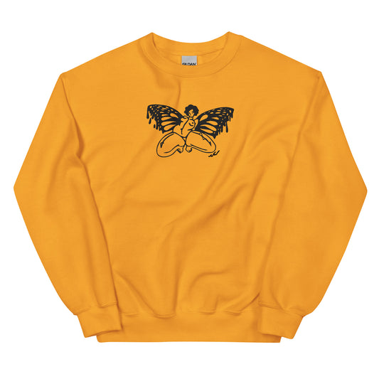 "Take Your Wings And Go" crewneck sweatshirt by ArtistNatalie, front view