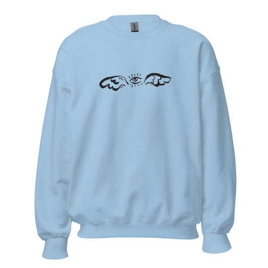 "Eye Angel" crewneck sweatshirt by ArtistNatalie, front view