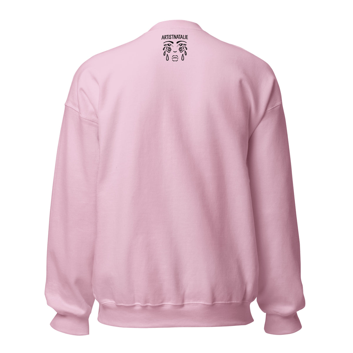 "Cry Flowers" crewneck sweatshirt by ArtistNatalie, close-up view